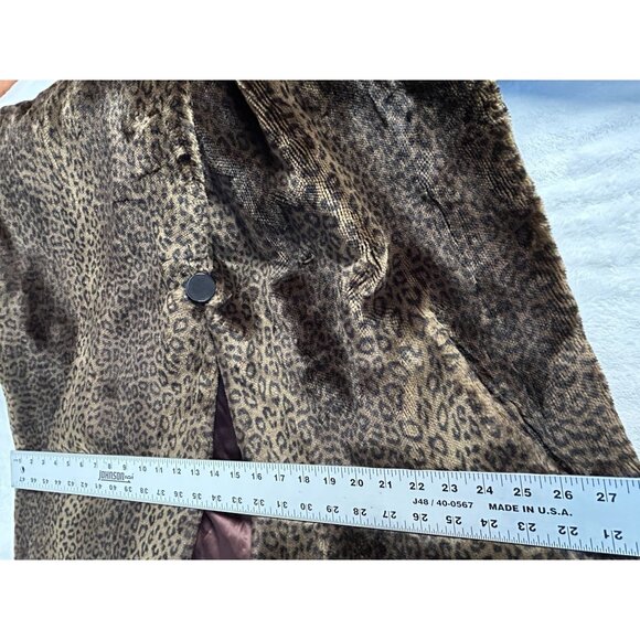 Vintage Tyber By St. John Leopard Print Faux Fur Long Coat Small Made in France - Picture 12 of 16